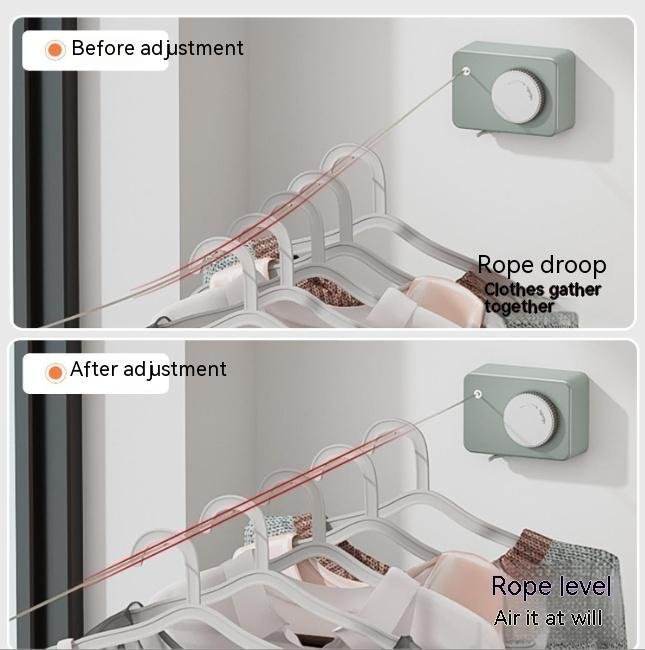Invisible Retractable Clothesline Indoor Punch-free Bathroom Bathroom Drying Rack Balcony Shrink Cool Clothes - Image 5