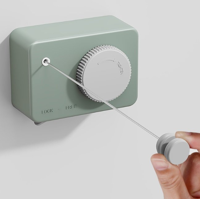 Invisible Retractable Clothesline Indoor Punch-free Bathroom Bathroom Drying Rack Balcony Shrink Cool Clothes - Image 2